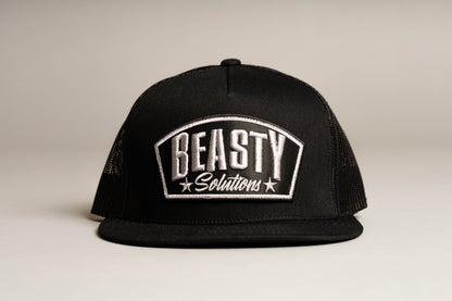 🧢 Beasty Solutions Plaque Logo Trucker Hat – Fearless Mindset edition
