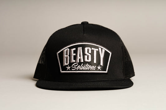 🧢 Beasty Solutions Plaque Logo Trucker Hat – Fearless Mindset edition
